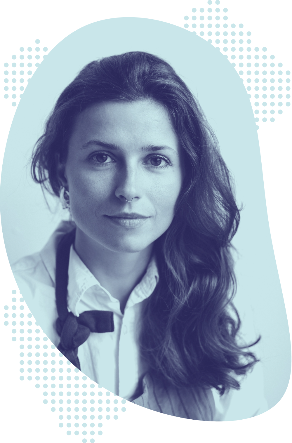 Portrait of an artist wearing a smock